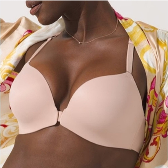 Soma enbliss luxe front closure lace back pink bra sz 32 C light underwire WL302 - Picture 1 of 6